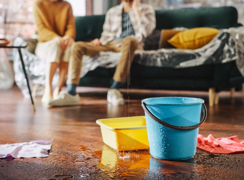 Dégât des eaux dans un salon